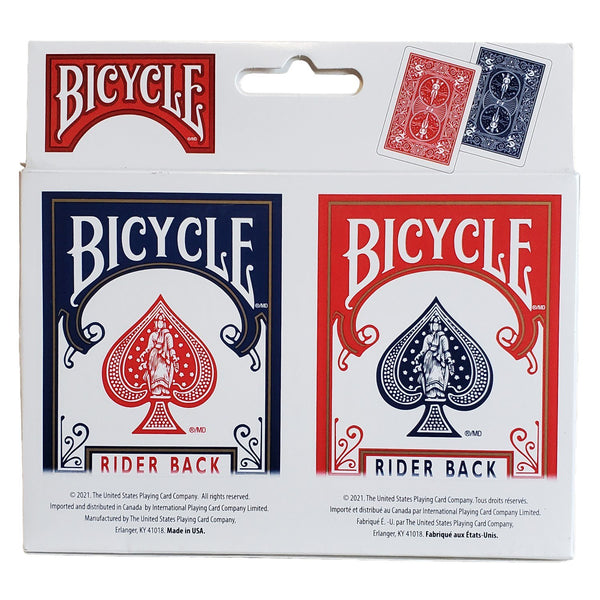Bicycle Rider Back Playing Cards, Red and Blue, Standard Index, 2-Pack