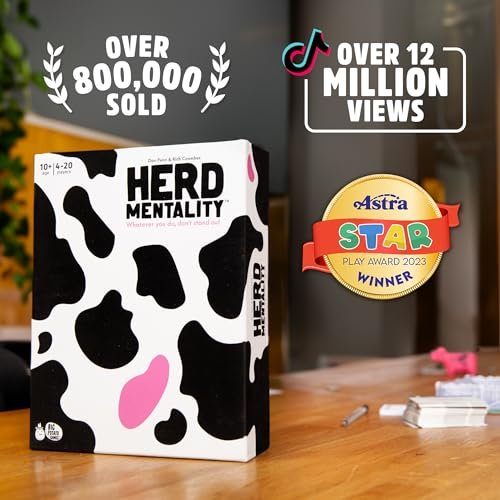 Big Potato Games Herd Mentality - Whatever You Do, Don't Stand Out - The Udderly Hilarious Family Party Game, 4-20 Players Ages 10+