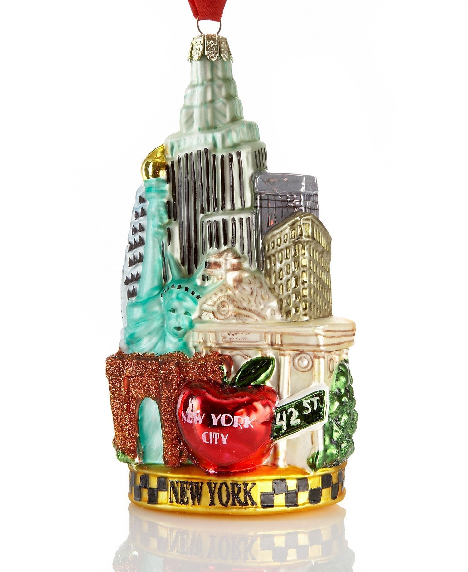 Kurt Adler New York Glass Cityscape Ornament, 5-1/2-Inch
