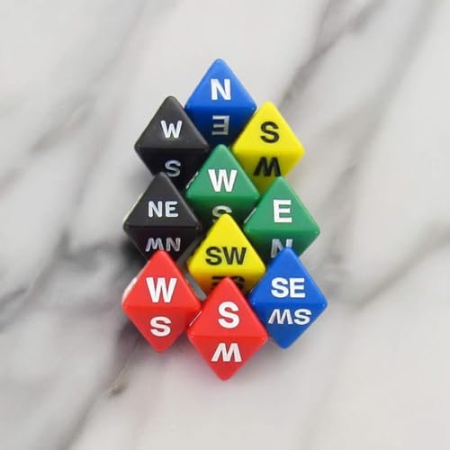 Assorted Compass Dice D8 15mm (19/32in) Pack of 10 Koplow Games