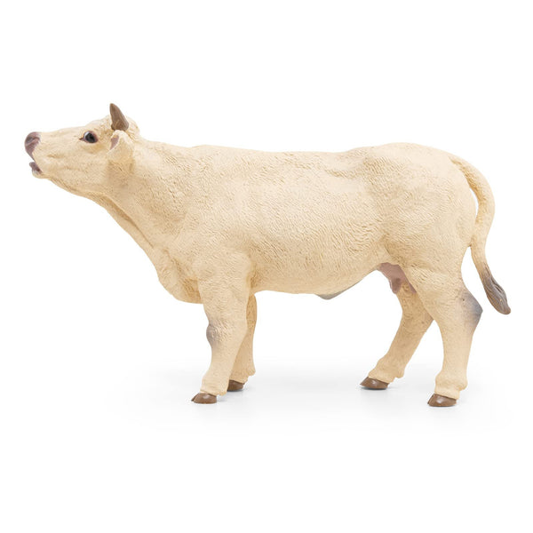 Papo Charolais Cow Mooing Figure (51158) - Realistic Hand-Painted Farm Animal Toy - Collectible Educational Farmyard Figurine for Kids Ages 3+