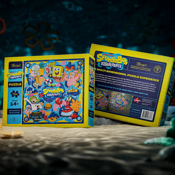 theory11 SpongeBob SquarePants Jigsaw Puzzle - Dive into Bikini Bottom - Officially Licensed 1,000 Piece Intermediate Puzzle for Ages 14+