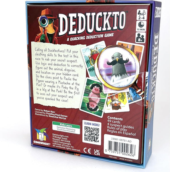 Gamewright - Deduckto - A Quacking Deduction Game - Card Game for Kids Ages 8 and Up - Great for Family Game Night!