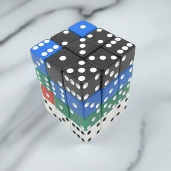 Assorted Opaque Squared Corner Dice 12mm (1/2in) Six Sided (d6) Pack of 36 Dice Koplow Games