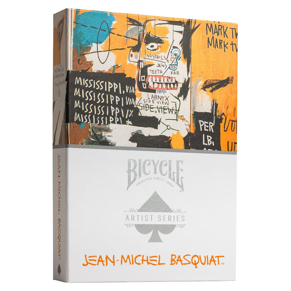 Bicycle Artist Series Jean-Michel Basquiat Playing Cards Box Set, 2 Deck Collectible Poker Card Set with Book-Style Gift Box, Red/Blue