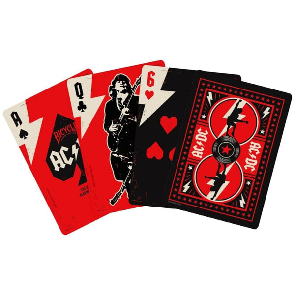Bicycle ACDC Playing Cards, Features Iconic ACDC Song Titles and Band Designs, Red and Black, 1 Deck