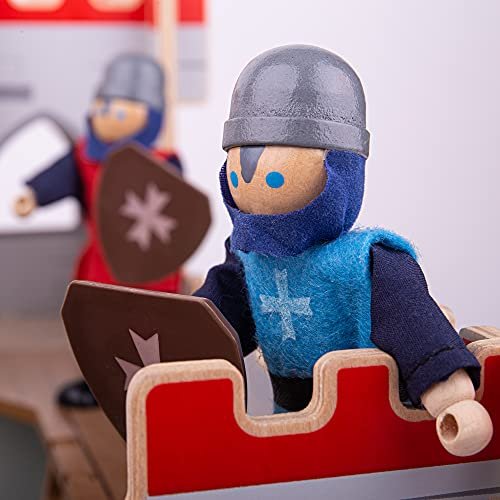 Bigjigs Toys Medieval Wooden Toy Knights - 4 Knights Doll Playsets, Ages 3+