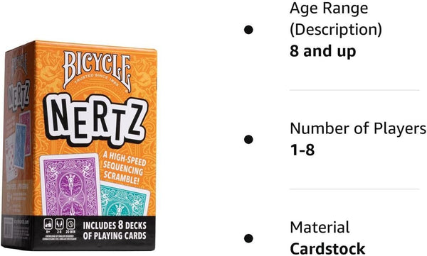 Bicycle Nertz Playing Card Game, Multiplayer Solitaire (Up to 8 Players)