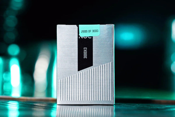 NOC Limited NOC3000X3 (Species X) Playing Cards – Silver/Teal, Premium USPCC Deck, Individually Numbered Collector Edition, GAFF Cards & Marked for Magic & Cardistry