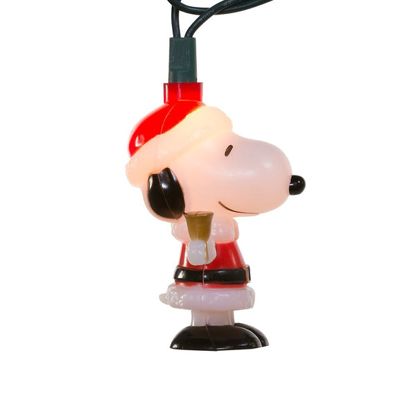 Kurt Adler Peanuts 10-Light Santa Suit Snoopy Christmas Light Set, Multicolor String Lights