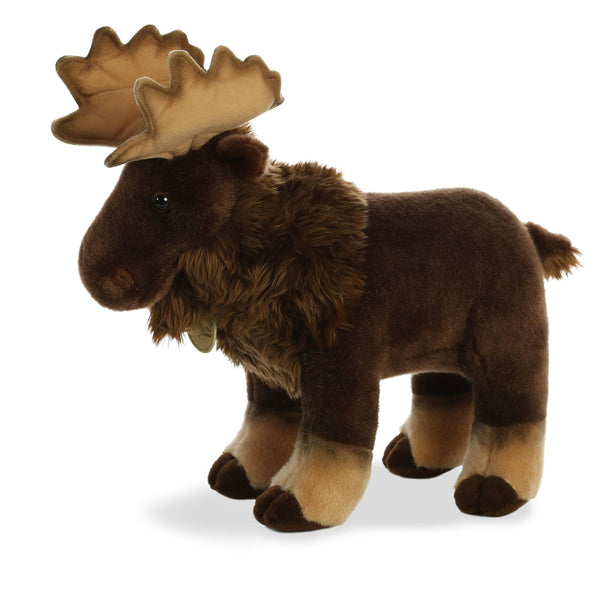 Aurora® Adorable Miyoni® Moose Stuffed Animal - Lifelike Detail - Cherished Companionship - Brown 14 Inches