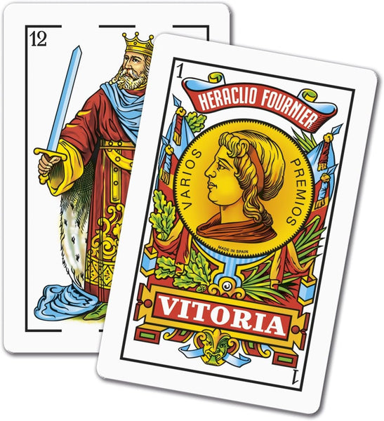 Heraclio Fournier No. 1 Spanish Playing Cards – 40-Card Deck with Clubs, Coins, Cups & Swords (1 Deck, Colors May Vary)