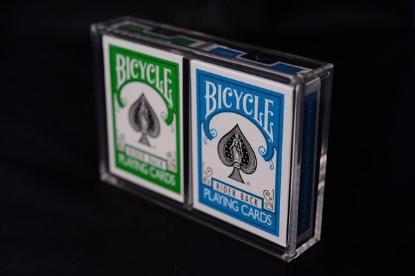 Carat X2 Clear Acrylic Double Playing Card Deck Case, Magnetic 2 Deck Storage Display Holder for Collectible Poker Cards