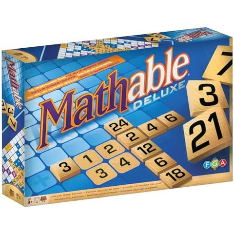 Family Games America - Mathable Deluxe - The Cross Number Board Game, Deluxe Wood Edition, 2-4 Players Ages 9+