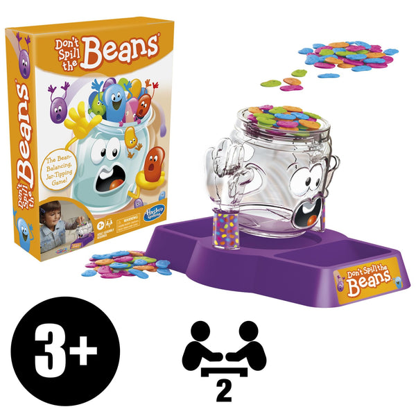 Hasbro Gaming Don't Spill The Beans - The Bean-Balancing, Jar-Tipping Game, 2 Players Ages 3+