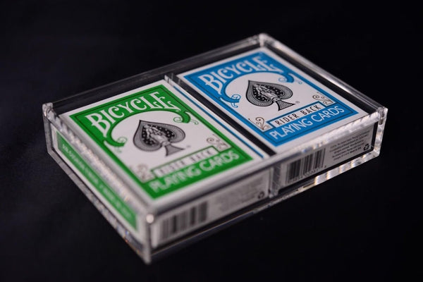 Carat X2 Clear Acrylic Double Playing Card Deck Case, Magnetic 2 Deck Storage Display Holder for Collectible Poker Cards