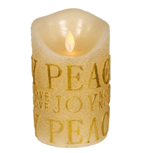 Kurt Adler 5-Inch Gold Flicker Flame Battery-Operated Candle, Multi, JEL0947