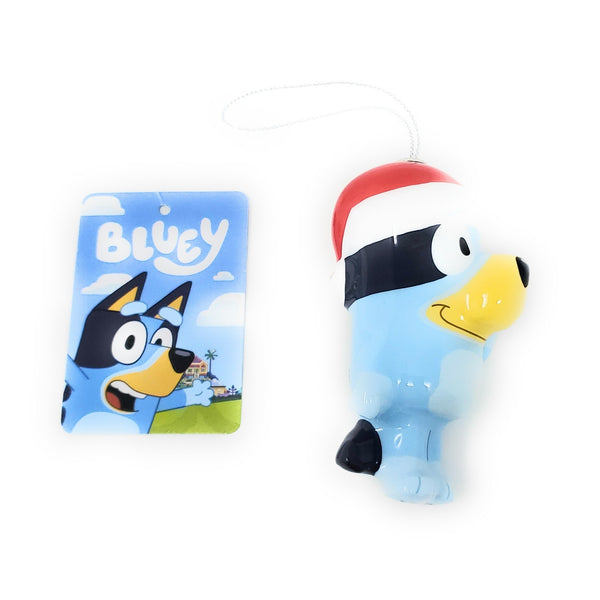 Kurt S. Adler 3.5" Bluey With Santa Hat Decoupage Christmas Ornament - Officially Licensed Holiday Tree Decoration