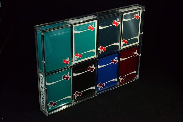 Carat X4x2 Clear Acrylic Eight Playing Card Deck Case, Magnetic 8 Deck Storage Display Holder for Collectible Poker Cards