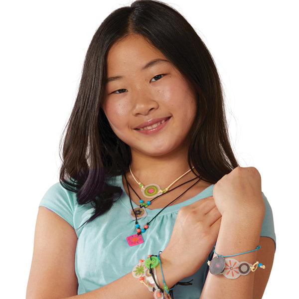 Spirograph Shrink Charms, Friendship Bracelet Kit, Bracelet Making Kit for Girls, Arts and Crafts for Kids, Drawing Kit, Girls Bracelet, for Kids, Ages 8+