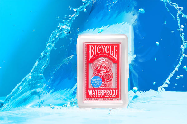 Bicycle Waterproof Red Playing Cards, Clear Plastic Playing Cards, Made from 30% Recycled Plastic, Perfect for Pool Games, Beach Trip, or Party Games