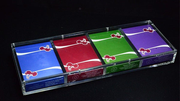 Carat X4 Clear Acrylic Four Playing Card Deck Case, Magnetic 4 Deck Storage Display Holder for Collectible Poker Cards