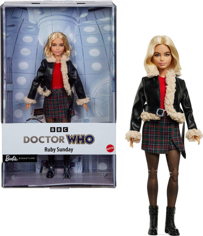 Barbie Ruby Sunday Doll, Dr. Who Collectible Inspired by The Series’ 14th Season with Doll Stand & Certificate of Authenticity