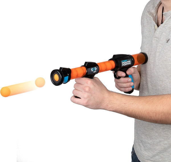 Atomic Power Popper 12X Foam Ball Blaster - Rapid Fire Pump Shoots Up to 12 Foam Balls - Great Toy Gift for Kids and Teens - Ages 4+