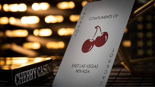 Cherry Casino (Monte Carlo Black and Gold) Playing Cards - Vintage Las Vegas Casino Style Deck by Pure Imagination Projects, Black Stock with Gold Foil & Cherry Logo, Poker Size Standard Index