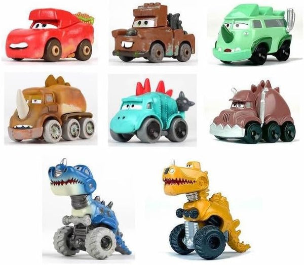 Disney Cars On The Road Mini Racers Mystery Dino Egg Cruisers, Set of 4