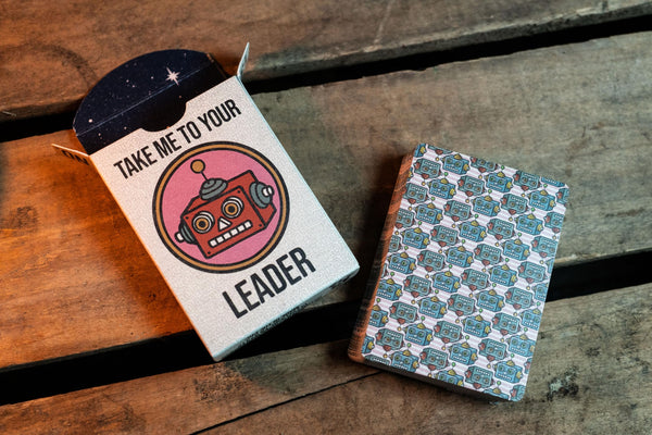 Kings Wild Project Astro Luxury Playing Cards, Poker Size, Custom Index, Retro Robots Sci-fi Inspired Collectible Deck