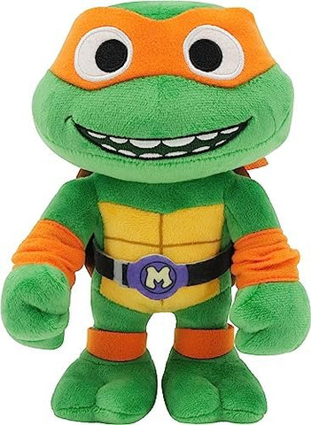 Mattel Teenage Mutant Ninja Turtles: Mutant Mayhem Michelangelo Plush Toy, 8 Inch Orange Masked Soft Doll of TMNT Movie Character Goofball Pizza Lover Mikey