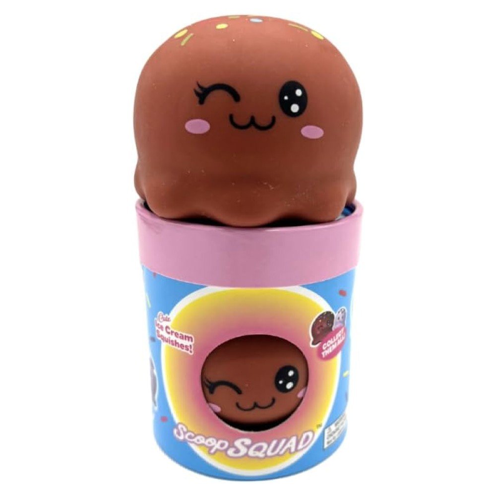 Kalan Scoop Squad Choco Charlie - Cute Squishy Ice Cream Scoop Toy, Stress Relief Fidget Squeeze Toy for Kids & Adults
