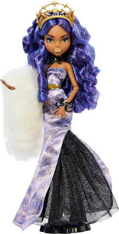 Monster High Howliday Winter Edition Clawdeen Wolf Doll Collectible in Icy Lavender Gown with Furry Boa & Accessories