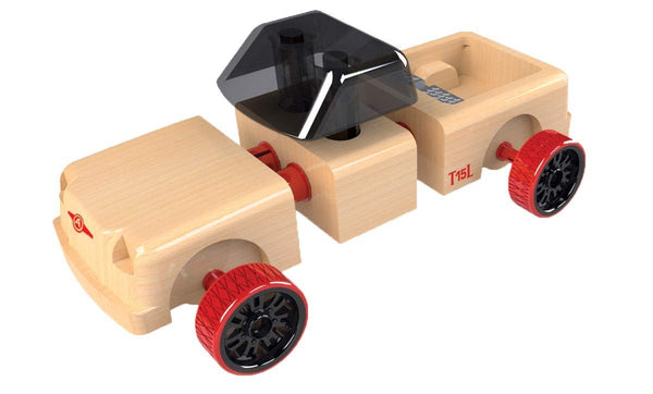 Automoblox Collectible Wood Toy Cars and Trucks - Mini T15L Grizzly Pickup, Red, 4.75" x 1.75" (Compatible with other Mini and Micro Series Vehicles)