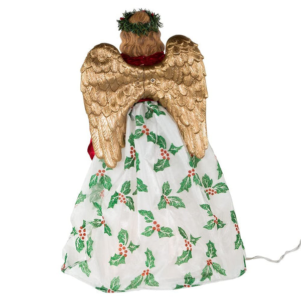 Kurt S. Adler 16" UL 10-Light Holiday Formal Angel Tree Topper, Festive Christmas Decoration