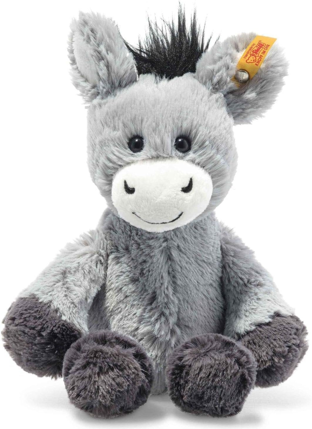 Steiff Dinkie Donkey, Premium Donkey Stuffed Animal, Donkey Toys, Stuffed Donkey, Donkey Plush, Cute Plushies, Plushy Toy for Girls Boys and Kids, Soft Cuddly Friends (Grey Blue, 8")