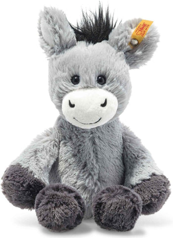 Steiff Dinkie Donkey, Premium Donkey Stuffed Animal, Donkey Toys, Stuffed Donkey, Donkey Plush, Cute Plushies, Plushy Toy for Girls Boys and Kids, Soft Cuddly Friends (Grey Blue, 8")
