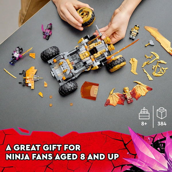 LEGO NINJAGO Cole’s Dragon Cruiser Car Toy, 71769 Ninja Toys with Golden Kai, Cole and Snake Warrior Minifigures, Gifts for Kids, Boys & Girls