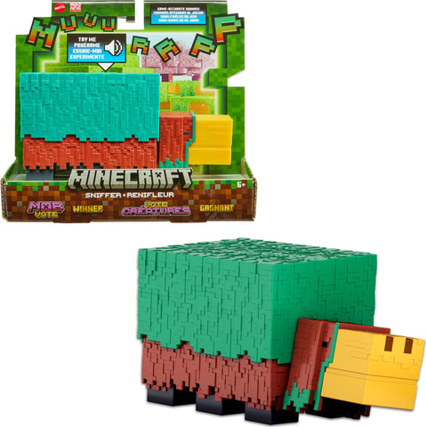 Mattel Minecraft Sniffer Action Figure, 3.25-inch Scale with Game-Accurate Sounds & Pixelated Design, Ages 6+