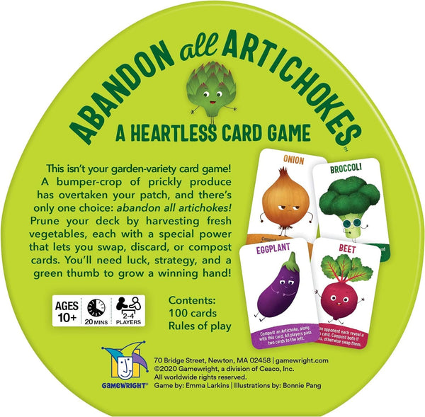 Gamewright Abandon All Artichokes - A Heartless Card Game, Green