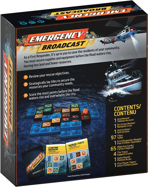 Bicycle Emergency Broadcast Board Game | Tile-Laying Strategy Game for Ages 10+, 2-4 Players
