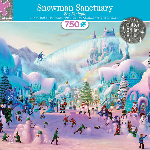 Ceaco Snowman Sanctuary Glitter (Zak Kinkade) 750 Piece Interlocking Jigsaw Puzzle