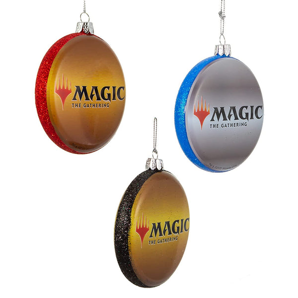 Kurt S. Adler Magic The Gathering Disc Ornaments, 3 Piece Set, Multi-Colored