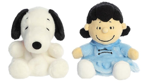 Aurora Peanuts Palm Pal 2 Piece Plush Bundle, Snoopy and Lucy 5 inches