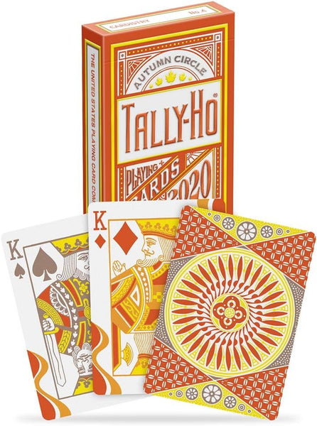 Tally-Ho Autumn Circle Back Playing Cards, Orange