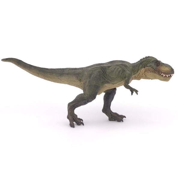 Papo Green Running T-Rex Dinosaur Figure - Realistic Hand-Painted PVC Tyrannosaurus Rex with Articulated Jaw (55027)