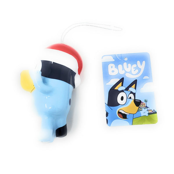Kurt S. Adler 3.5" Bluey With Santa Hat Decoupage Christmas Ornament - Officially Licensed Holiday Tree Decoration