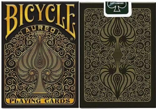 Bicycle Playing Cards 6 Deck Aureo Black Collector's Bundle with Gold Foil Tuck Box.