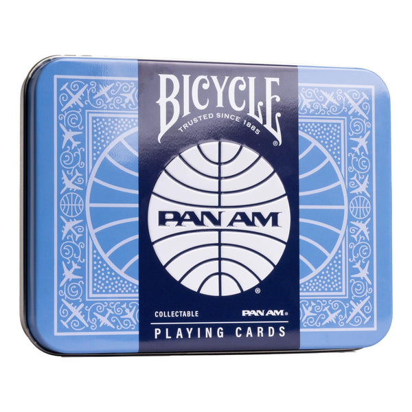 Bicycle Pan Am Air Playing Cards 2 Pack with Travel Tin - Premium Poker Size Decks for Card Games - Classic Pan Am Design